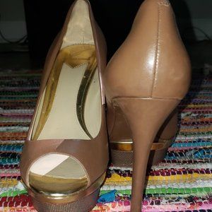 Brian Atwood Tan Platform Heels Size 9